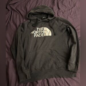 Men’s Black The North Face Pullover Hoodie Sweatshirt Small Fading
